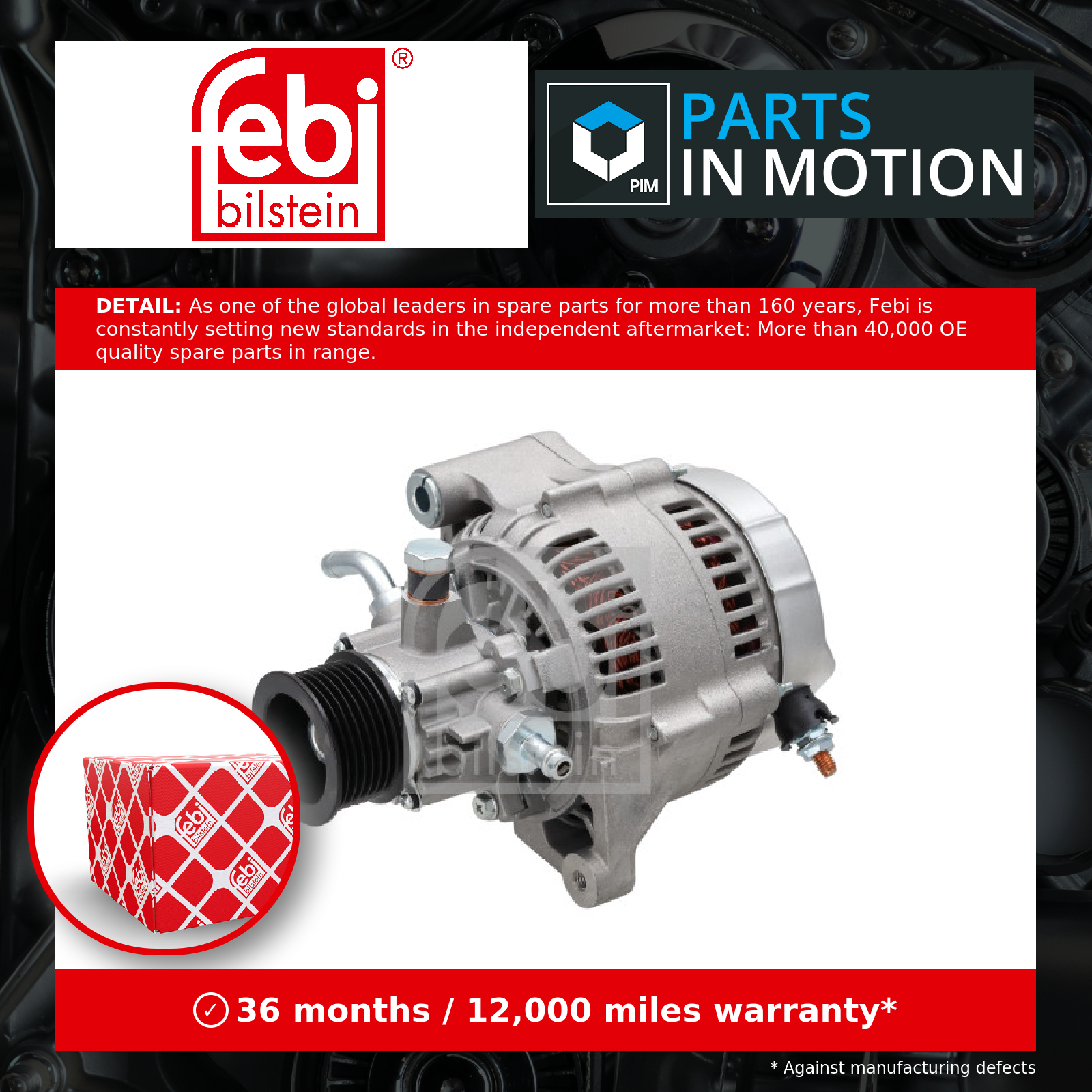 Alternator Fits Land Rover Defender Discovery OE ERR6999 Febi 193305 - Image 2