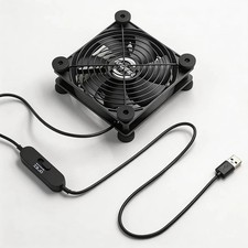 120mm USB Computer Cooling Fan, 5V/12V, 3-Speed, 18dB Quiet, for PC Router