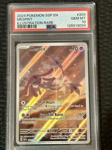 PSA 10 Mesprit 204/191 Surging Sparks SV08 Illustration Rare Holo 2024 english