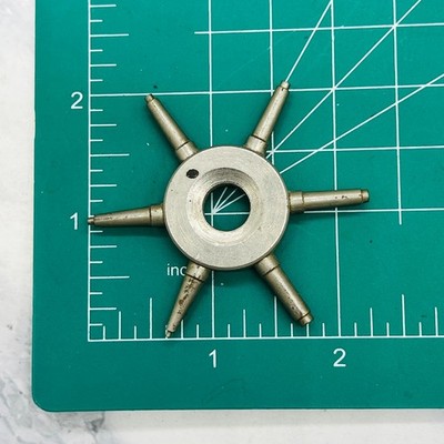VINTAGE 6 PRONG SLEEVE BENCH KEY - WATCHMAKER / JEWELER TOOL Nice!