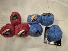 Sheena Anne Mohair Look Wool  Red Blue New Knitting Crochet Soft Yarn 6x50g