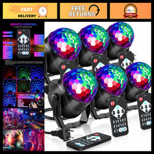 6 Pack Sound Activated Disco Ball Party Lights with Remote Control - Perfect for