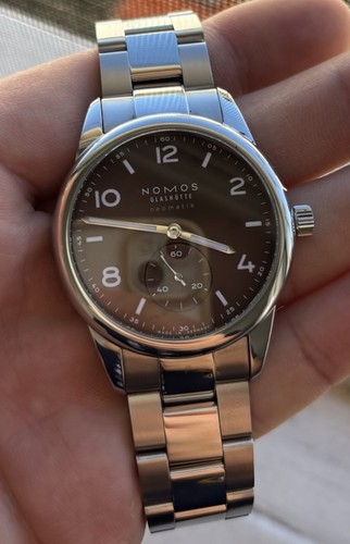 Nomos Glashütte CLUB SPORT NEOMATIK 39 TABAC with case back. Ref: 760 SERVICED