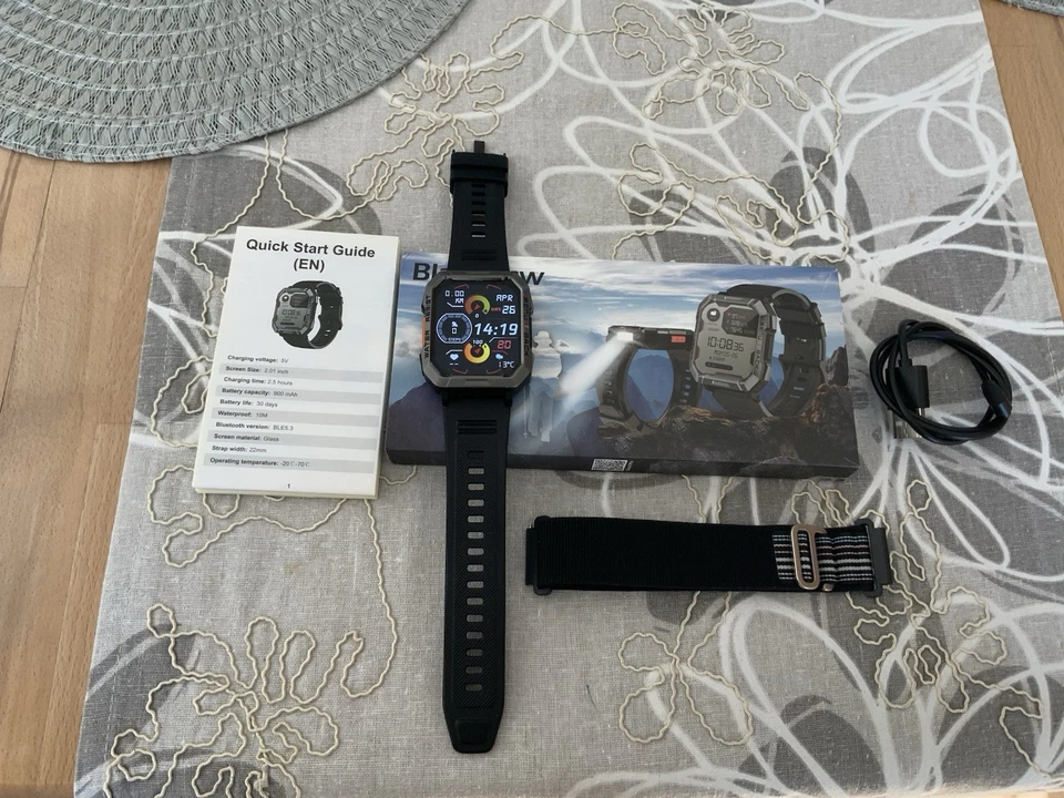 Blackview Smartwatch Herren, Fitnessuhr mit Telefonfunktion Kompass Sportuhr Uhr, Foto 1 von 5