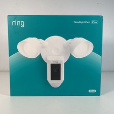 Ring Floodlight Cam Wired Plus New Model Motion-Activated Camera 1080p White