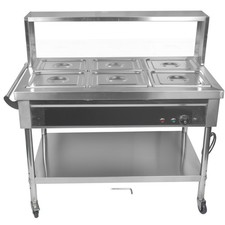 6-9 Pan Commercial Food Warmer Electric Steam Table 1500W for Party Restaurant