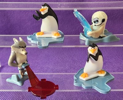 PENGUINS MADAGASCAR miniatures KINDER Surprise 2014 - 4 figures lot DREAMWORKS