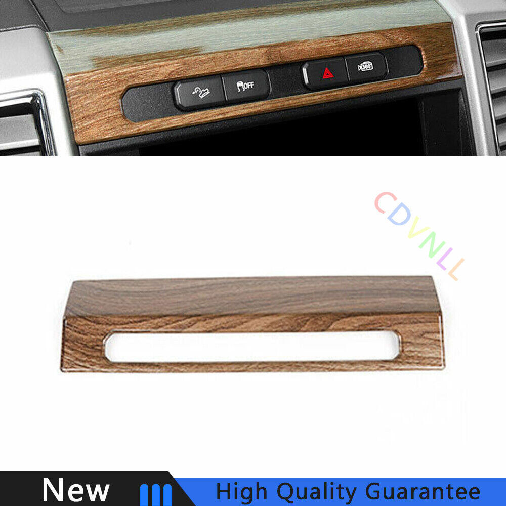 For Ford F150 F-150 15-20 Peach Wood Grain Mergency Light Button Frame Trim 1PCS
