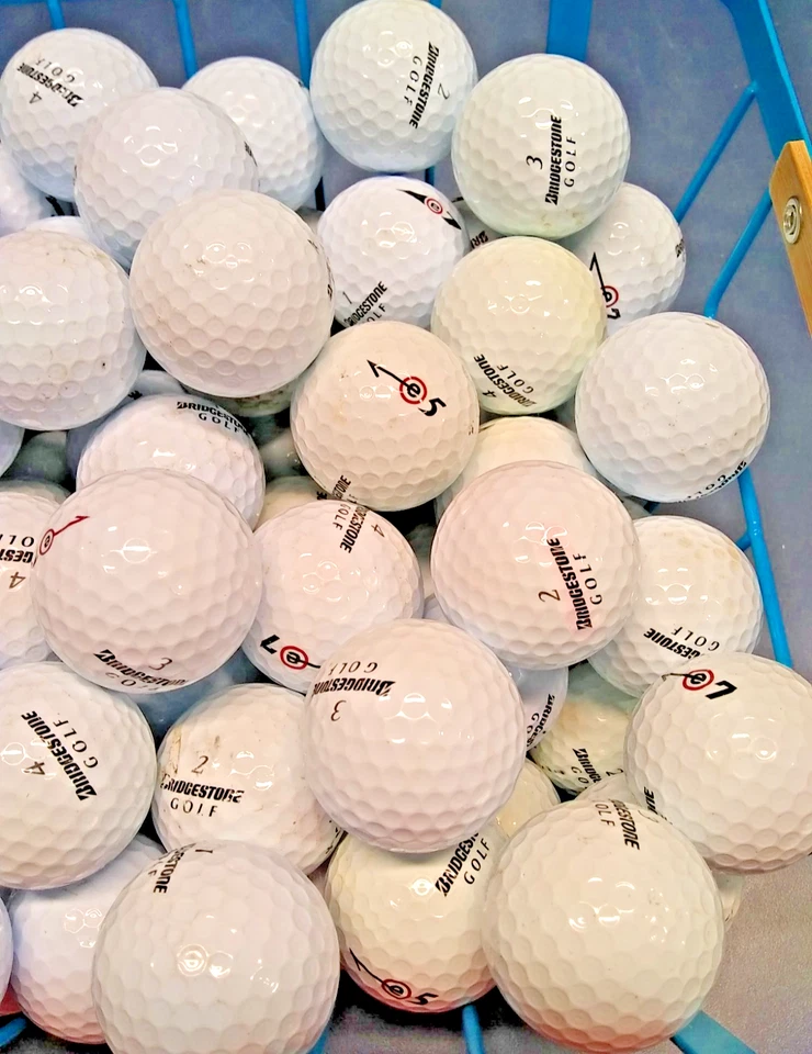 50 pelotas de golf Bridgestone e5 y e7 mixtas 3A/4A blancas usadas (4 docenas + 2 adicionales) Foto 4 de 4