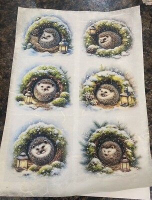 Reispapier für Decoupage WINTERIGEL X 6 verschiedene Bilder urheberrechtsfrei