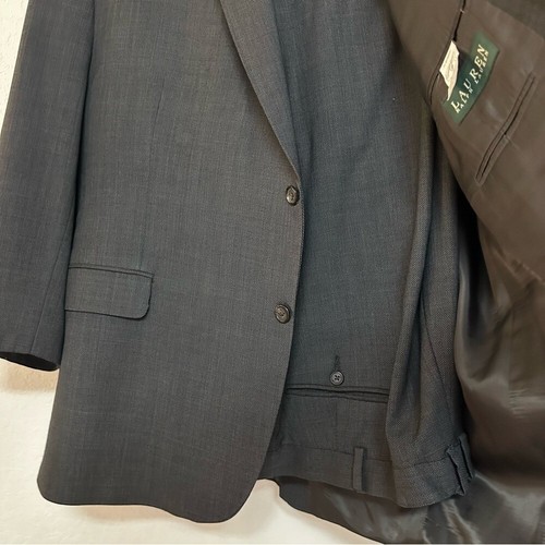 Lauren Ralph Lauren FULL SUIT 2 Piece 100% Wool 50R 46x28 Pants Business Preppy - Picture 3 of 8