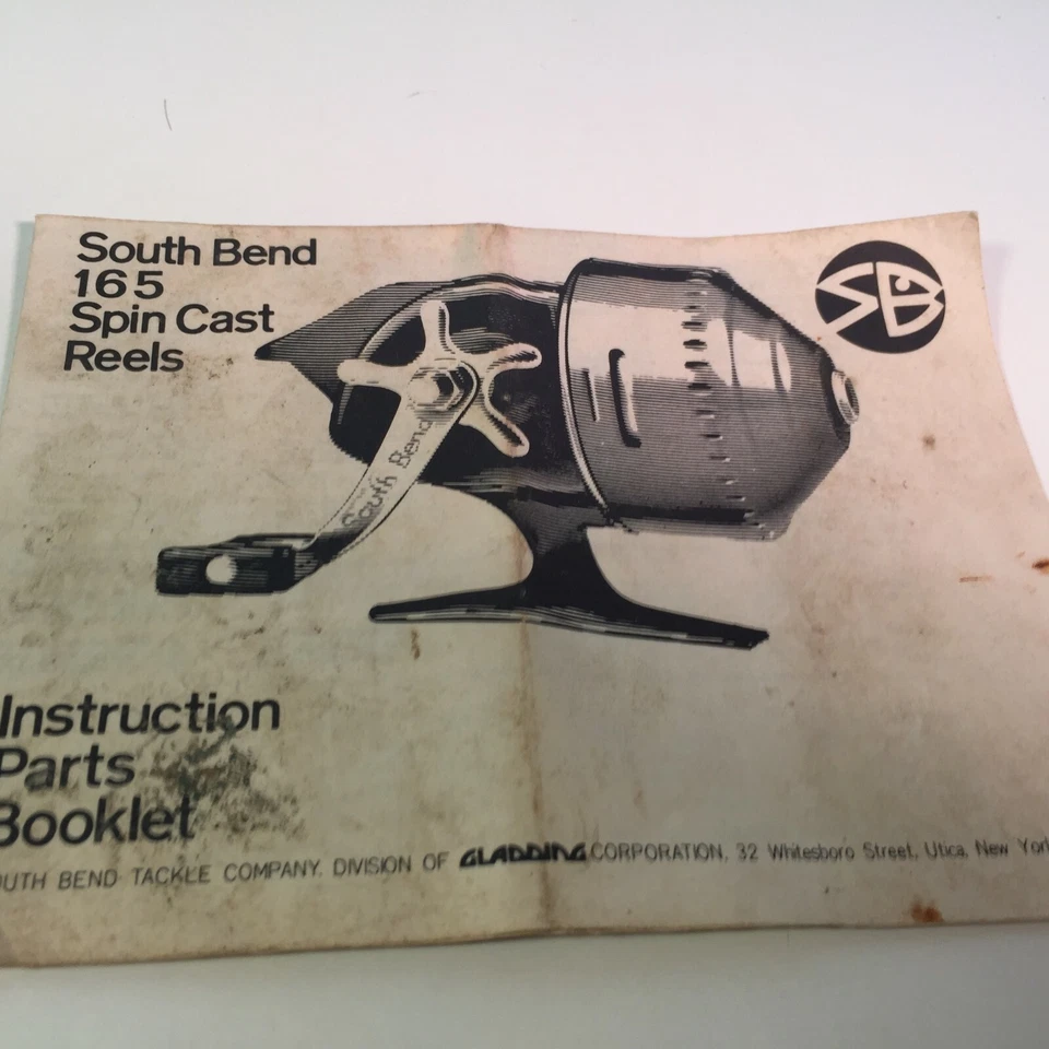 Carrete de pesca fundido giratorio South Bend Tackle 165 de colección manual del propietario Foto 2 de 4