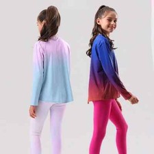 Girls' Loose Fitness Top Quick Dry Sports T-shirt Gym Tee Long Sleeve Yoga Shirt
