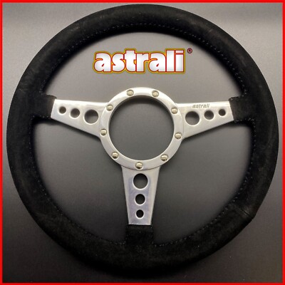 14'' Inch Classic Car Alcantara Steering Wheel Alloy Spokes Suits Moto-Lita Boss