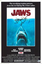 STEVEN SPIELBERG SIGNED AUTOGRAPH JAWS 12X18 PHOTO POSTER BECKETT BAS