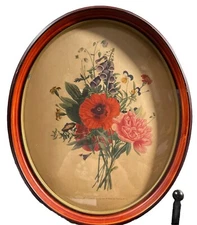 FRAMED LITHO PRINT c1920. Multi-floral. A Paris,chez Vilquin Md d Estampes...VGC