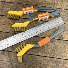 Allway Brass Brush Lot 3 BMB3 BMB Soft Grip Brushes Mini Tool 7 Yellow Painter