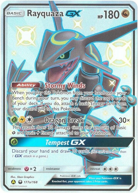 Jumbo Shiny Rayquaza GX Alternate Art 177a/168 Promo English Pokemon