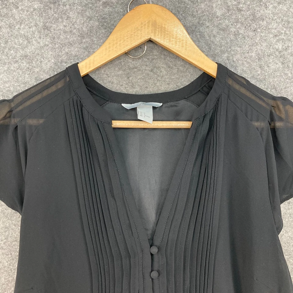 Vestido para mujer H&M talla 8 negro manga corta cuello en V cinturón cambio 203 Foto 4 de 4