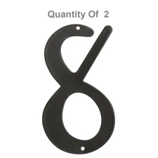 The Hillman Group 841632 4-Inch Black Die Cast Aluminum Number 8 (2 Pack)