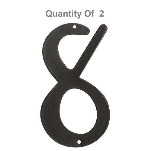 Hillman The Group 841632 4-Inch Black Die Cast Aluminum Number 8 (2 Pack)