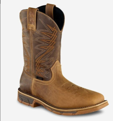 Retro Square Toe Embroidery Mens Cowboy Mid Calf Knight Boots Pull On Shoes Chic