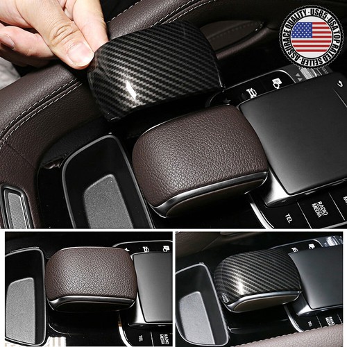 Carbon Fiber Central Control Armrest Decorative Cover Trim For GLE GLS Class - Picture 2 of 6