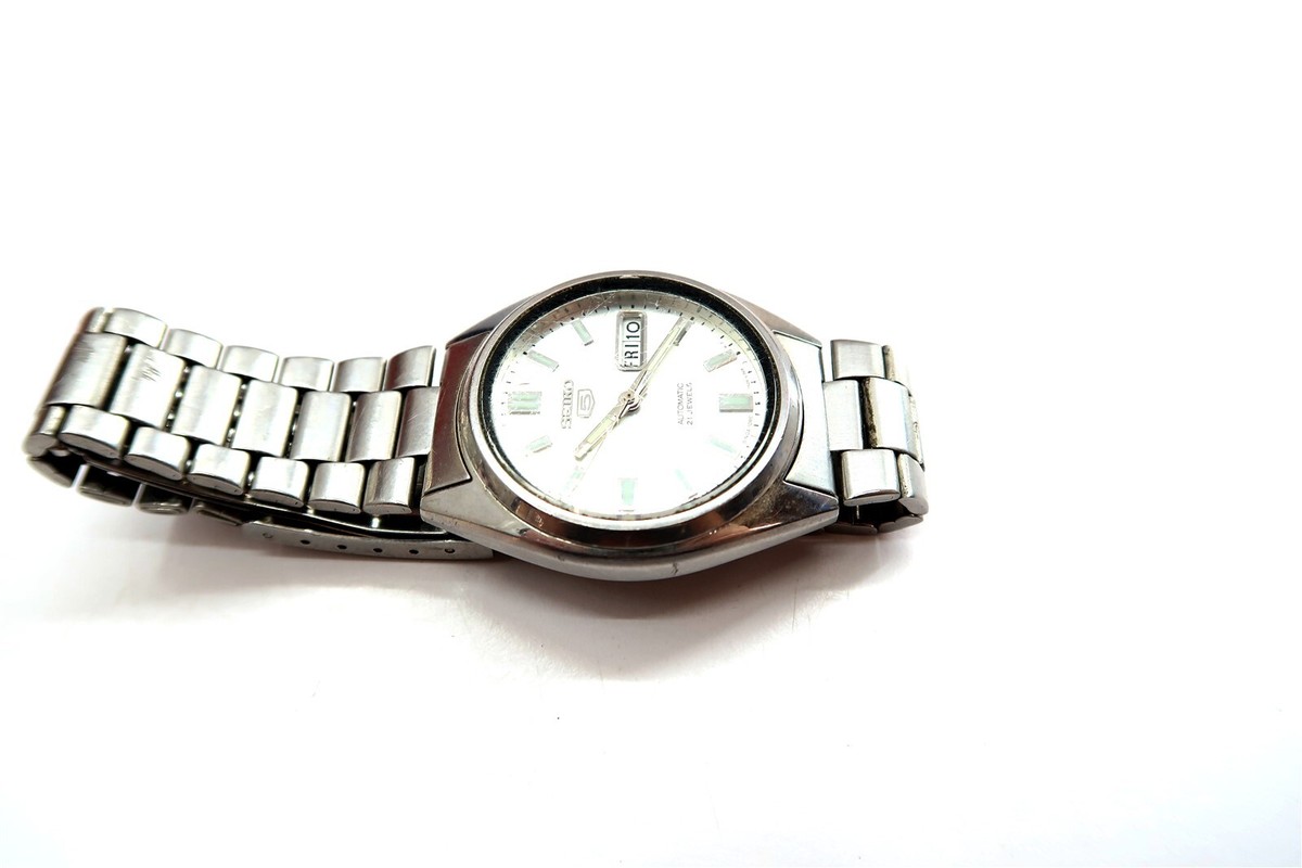 Vintage SEIKO 5 Mens Day Date Automatic Watch 21J 7S26-0369