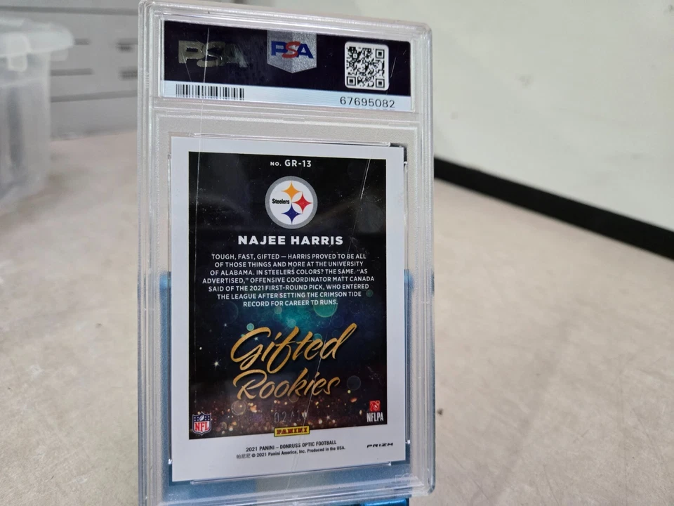 SLAB WEAR 2021 Donruss Optic Gold Prizm /10  Rookies Gifted Najee Harris PSA 10 - Image 2 of 2