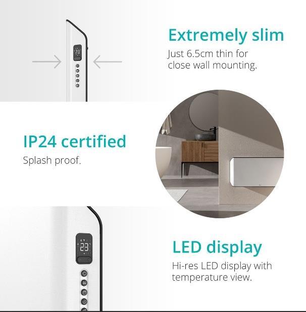 Duux Edge 1000 Smart Convector Heater Winter Warmer Mounted
