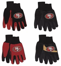 NFL San Francisco 49ers No Slip Gripper Utility Work Gardening Gloves NEW!