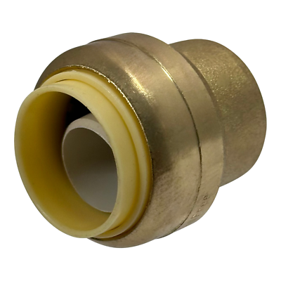 10-Pack XFITTING 3/4" Brass Push Fit Caps With Clip - Push-to-Connect End Cap Plugs