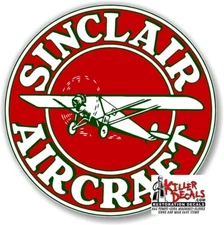 (SINC-86) 12" SINCLAIR AIRCRAFT DECAL OIL GAS PUMP GASOLINE