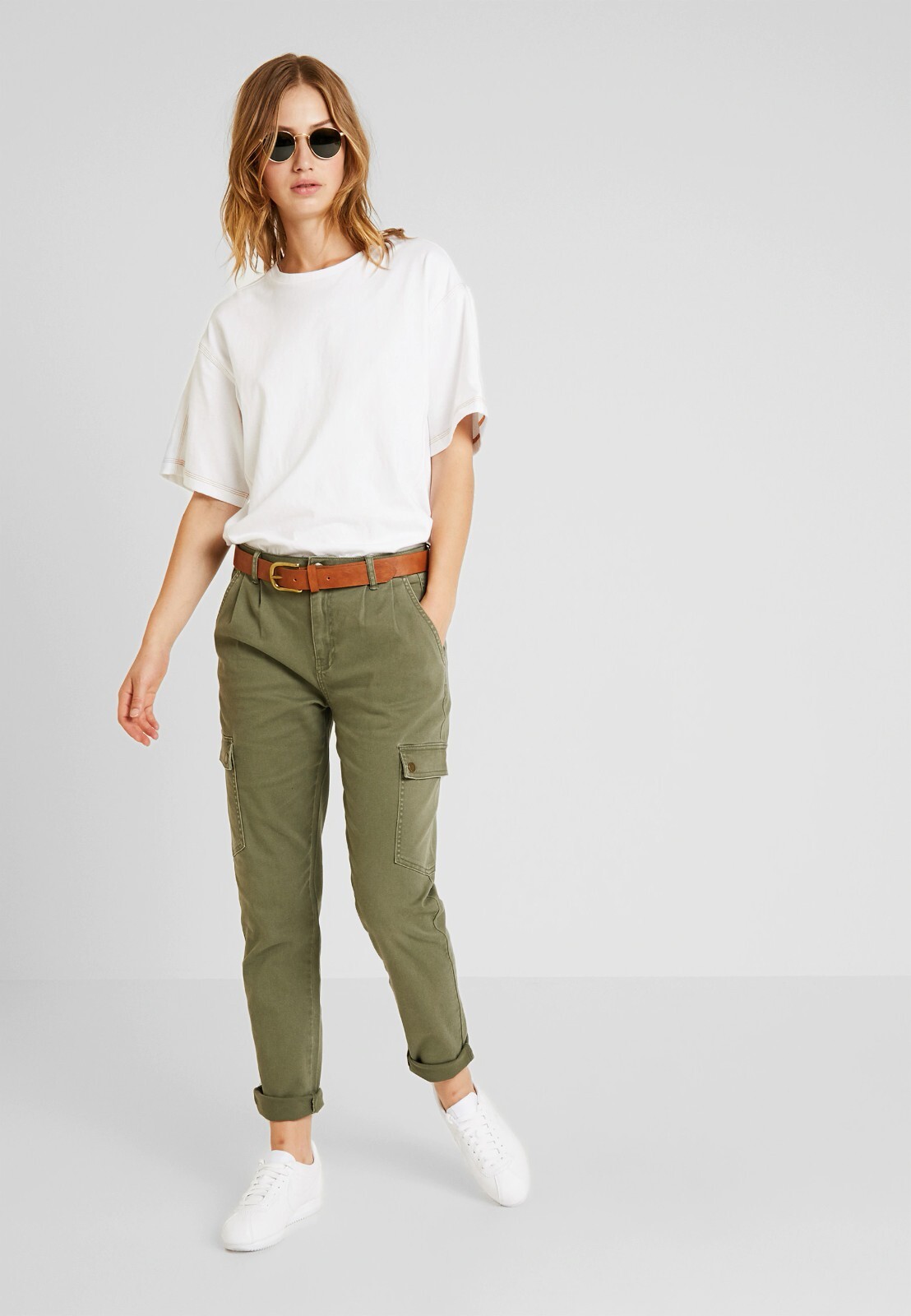 Noisy May Pantalone Da Donna Verde Taglia XL Cargo Affusolato Stile Casual Comfy image 2