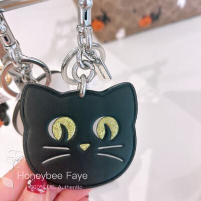 COACH スケルタルキャット キーリング NWT Coach Halloween Cat/Skull Bag Charm 2024 🎃💀 (Select
