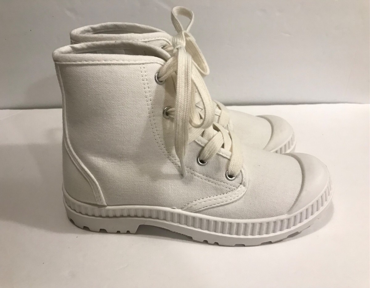 SO Sonoma Dragonfruit White Canvas Ankle Combat Boots Shoes