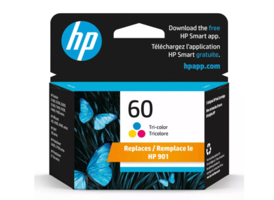 HP 60 Tri-Color Ink Cartridges - Cyan Magenta Yellow (Choose Exp Date) - NEW !!!
