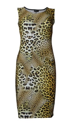 Designer Wild Classic Original Leopard Animal Skin Print Bodycon Midi Dress  | eBay