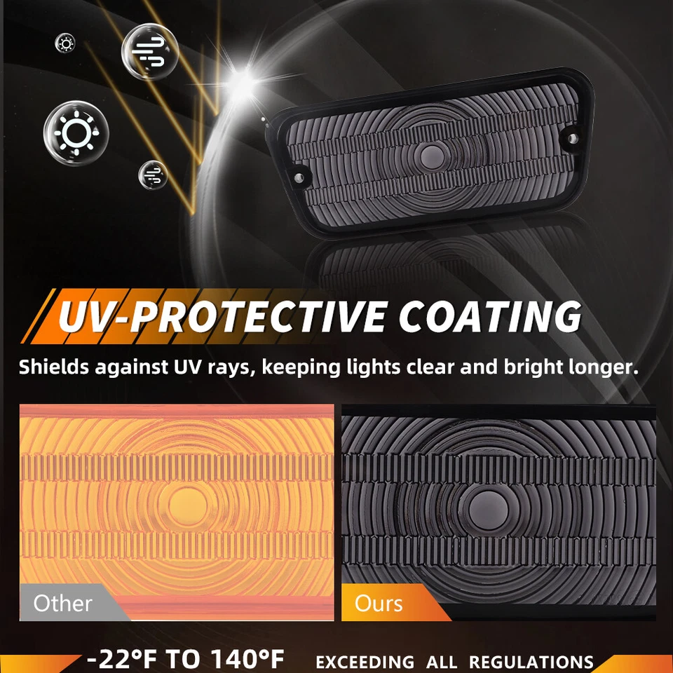 2PCS Smoked Front Parking Turn Signal Lenses For 1967-1971 Ford F100 F-100 Truck - Image 3 of 4