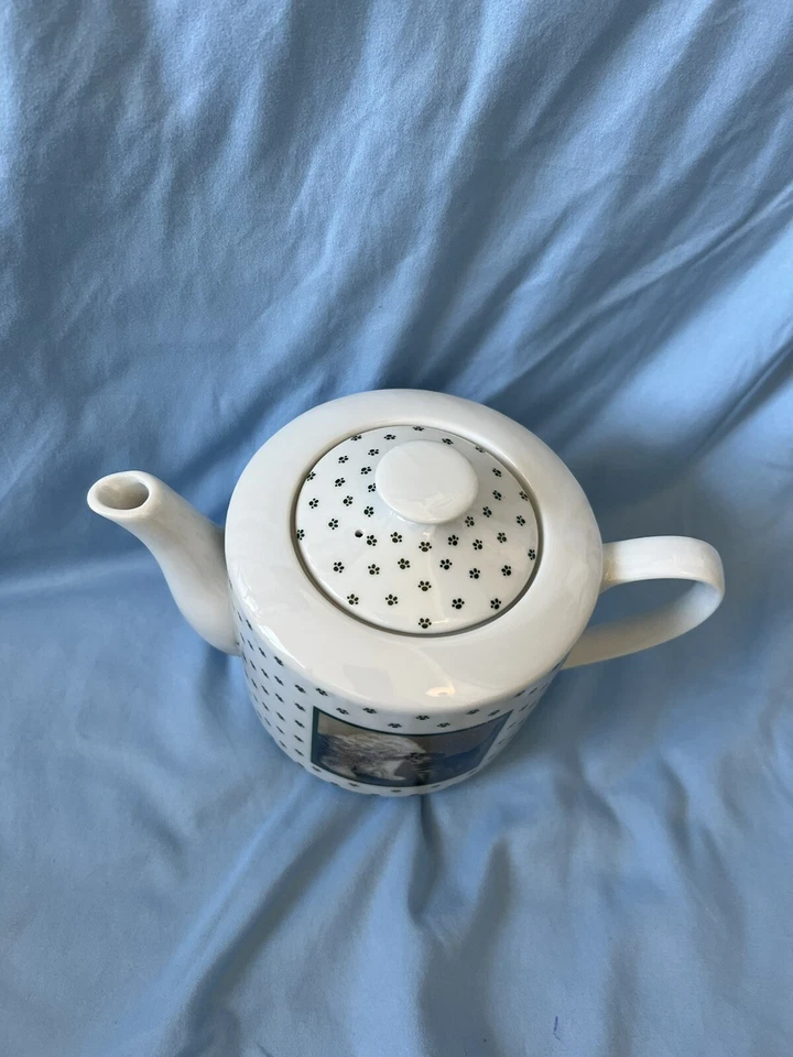 1986 Vintage Lowell Herrero Cat Dog Paw Prints Art Teapot Vandor Made In Japan - Image 2 of 4