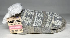 MUK LUKS Women's Shortie Cabin Socks, Color: Light Grey, Size: S/M (5/7)