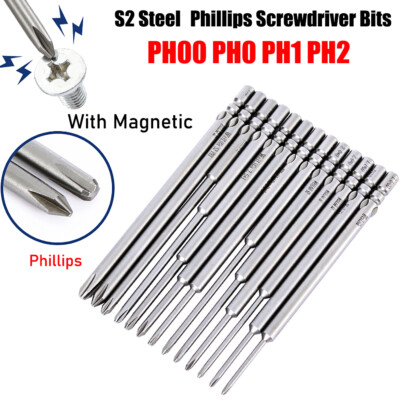 Phillips Screwdriver Bits 4mm Round Shank Impact Socket Driver Bit 80mm-200mm