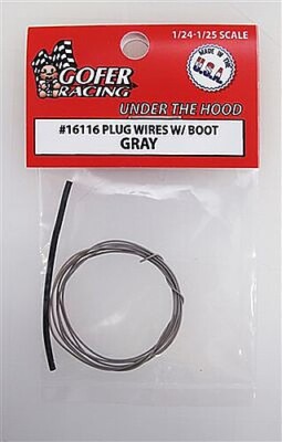 Gofer-Racing Plug Wires with Boot (Gray) - Plastic Model Vehicle Accessory