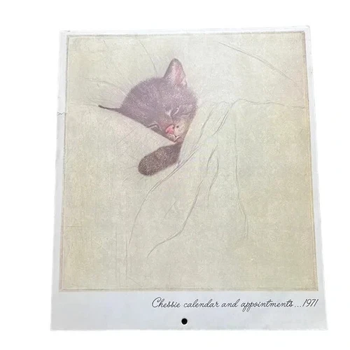 The C&O B&O Railroads Chessie Cat Calendar Appointments Vintage 1971 No Writing