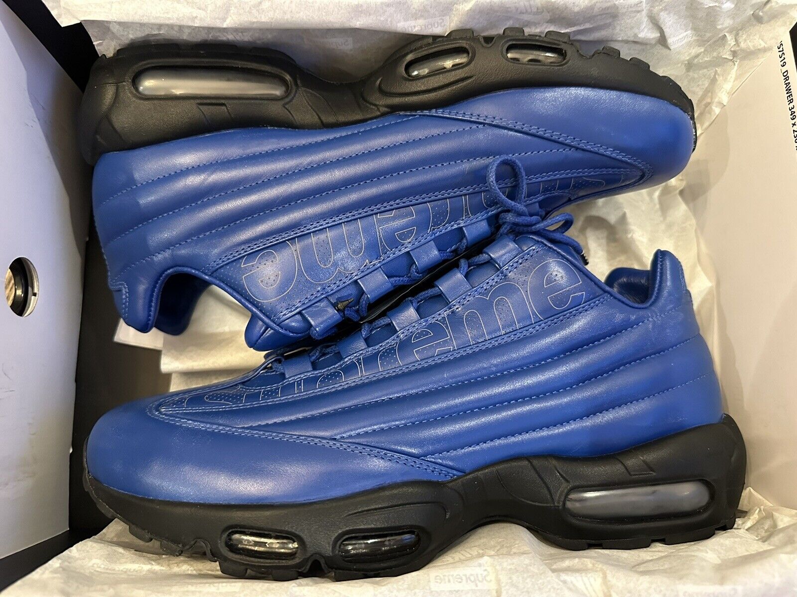 distorsión Casi Seminario NIB Supreme x Nike Air Max 95 Lux sz 10 Blue | eBay