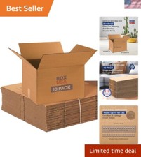 Moving Boxes Medium 18"L x 14"W x 12"H 10-Pack Corrugated Cardboard Box for...