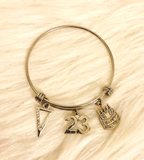 23RD BIRTHDAY WOMENS CHARM BRACELET CUTE JEWELRY 23 SILVER COLOR