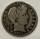 1913-S Barber Half Dollar -VG Details. 90% Silver   zm