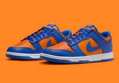 Knicks Nike Dunk Blue Orange Nike Dunk Low Retro 'Knicks' Blue - Main Image