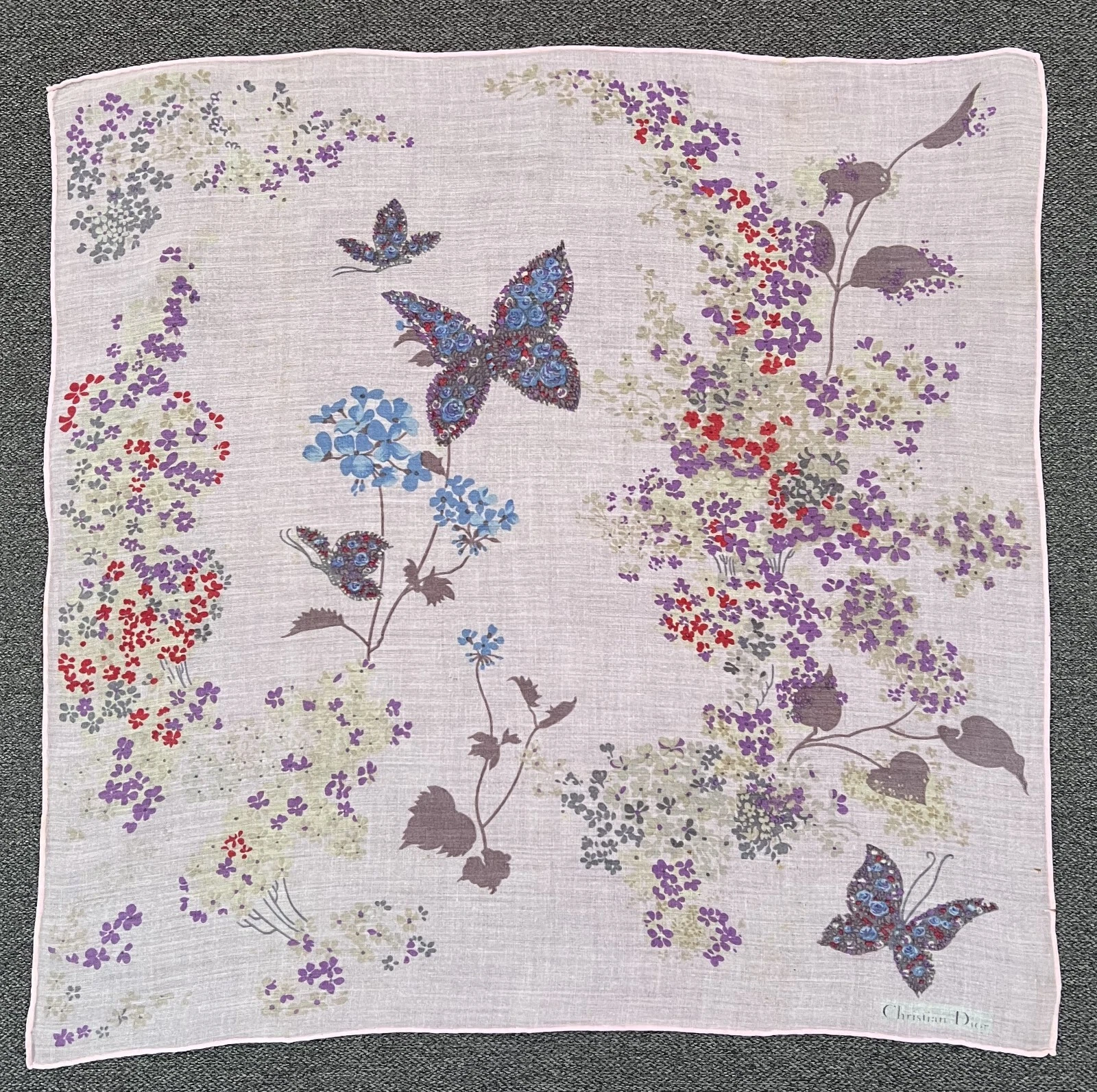 Mouchoir Christian Dior vintage unisexe foulard carré enveloppant bandana